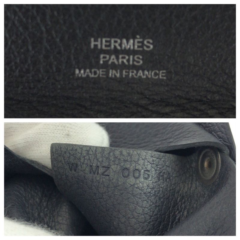 Hermes Bastia Black Silver Veau Epsom Coin Purse