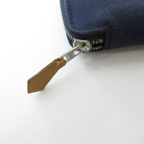 Hermes Fourre Tout Pen Case Canvas Navy Shoulder Bag