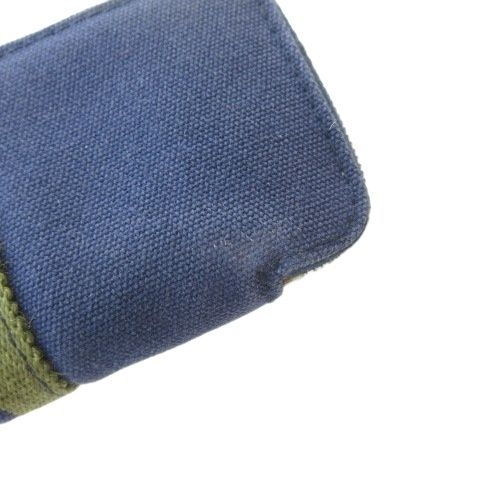 Hermes Fourre Tout Pen Case Canvas Navy Shoulder Bag