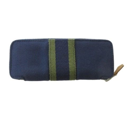 Hermes Fourre Tout Pen Case Canvas Navy Shoulder Bag