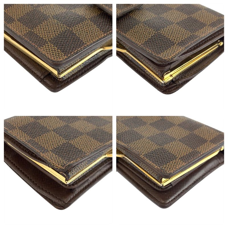 Louis Vuitton Damier Porte Monnaie Viennois Brown Fold Wallet Compact