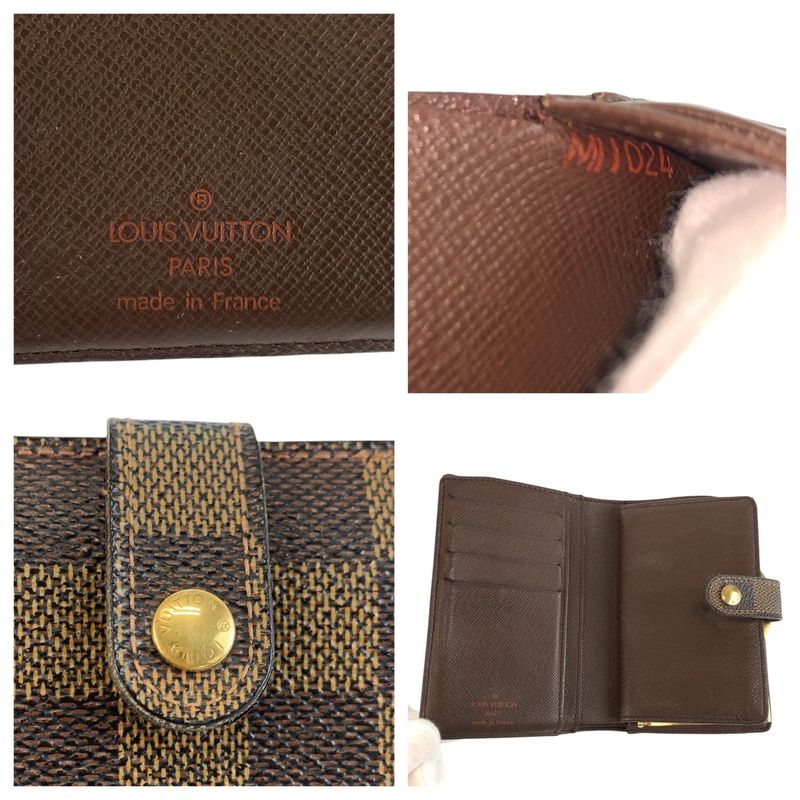 Louis Vuitton Damier Porte Monnaie Viennois Brown Fold Wallet Compact