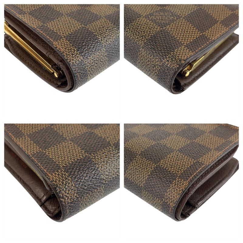 Louis Vuitton Damier Porte Monnaie Viennois Brown Fold Wallet Compact