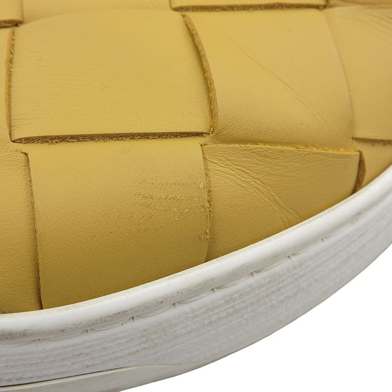 Bottega Veneta Leather Intrecciato Slip on Sneakers Shoes Yellow 40 )yellow