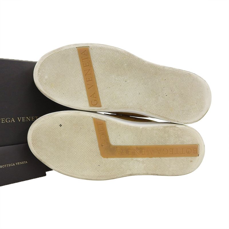 Bottega Veneta Leather Intrecciato Slip on Sneakers Shoes Yellow 40 )yellow