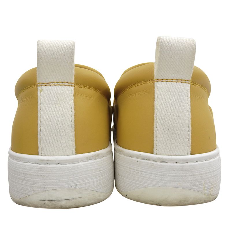 Bottega Veneta Leather Intrecciato Slip on Sneakers Shoes Yellow 40 )yellow