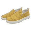 Bottega Veneta Leather Intrecciato Slip on Sneakers Shoes Yellow 40 )yellow