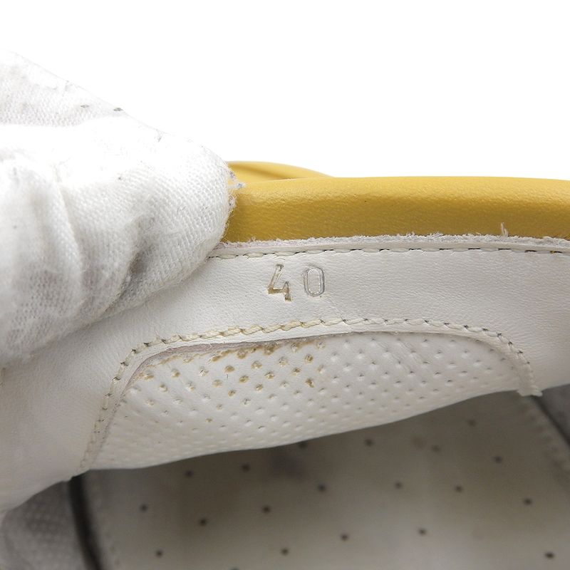 Bottega Veneta Leather Intrecciato Slip on Sneakers Shoes Yellow 40 )yellow