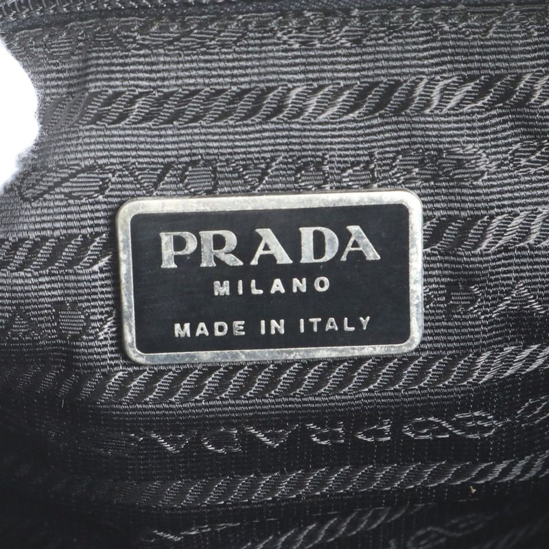 Prada Tessuto Nylon Triangle Logo Shoulder Bag Crossbody Messenger Black
