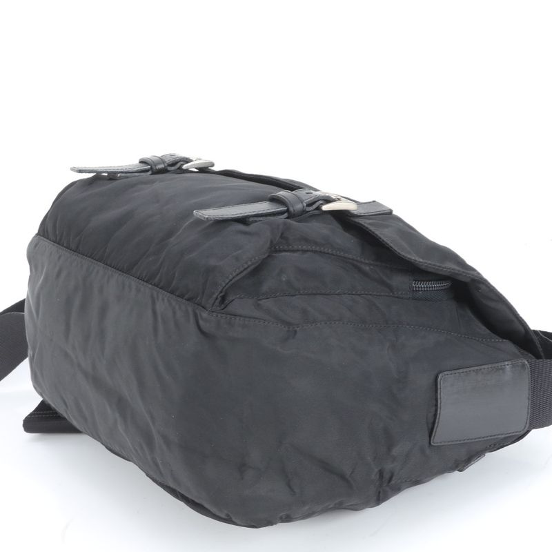 Prada Tessuto Nylon Triangle Logo Shoulder Bag Crossbody Messenger Black