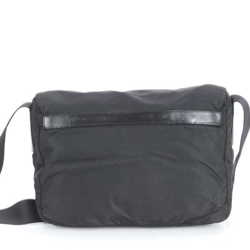 Prada Tessuto Nylon Triangle Logo Shoulder Bag Crossbody Messenger Black