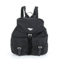 Prada Tessuto Nylon Triangle Logo Leather Backpack