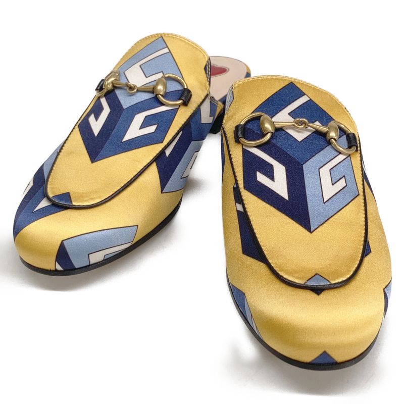 Gucci Princetown Satin Mule 35 )yellow