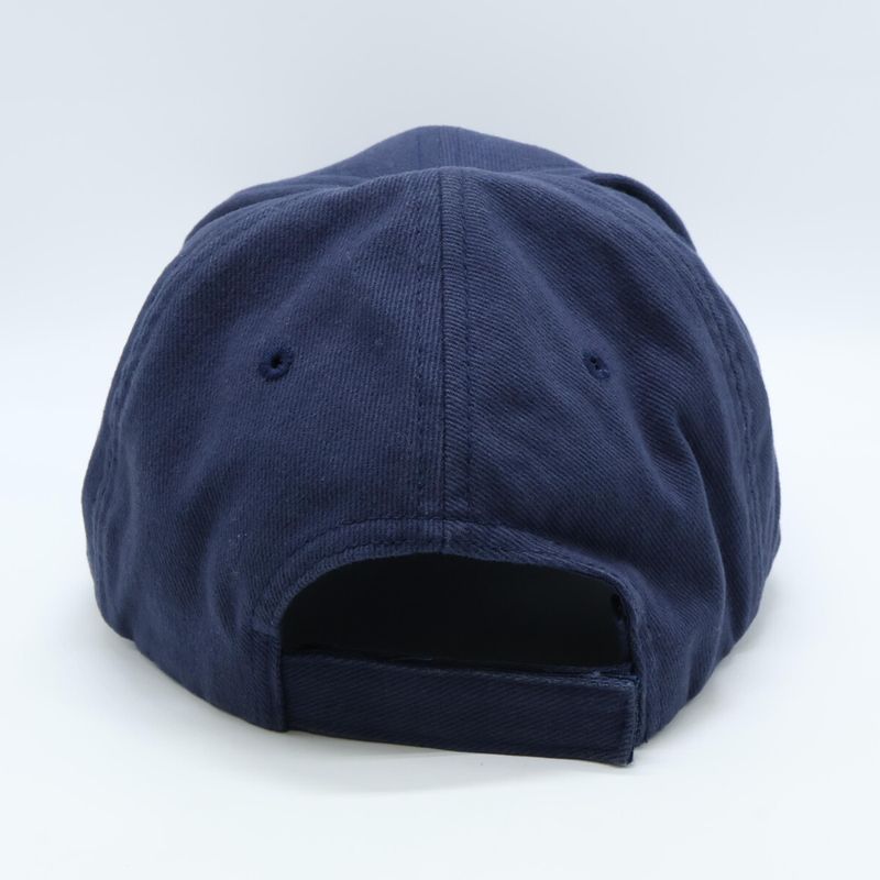 Balenciaga Logo Embroidery Cotton Cap L 59 ) Navy