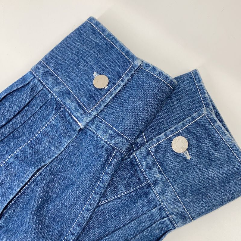 Hermes Indigo Cotton Celery Calf Button Oversized Denim Shirt 40 ) Indigo