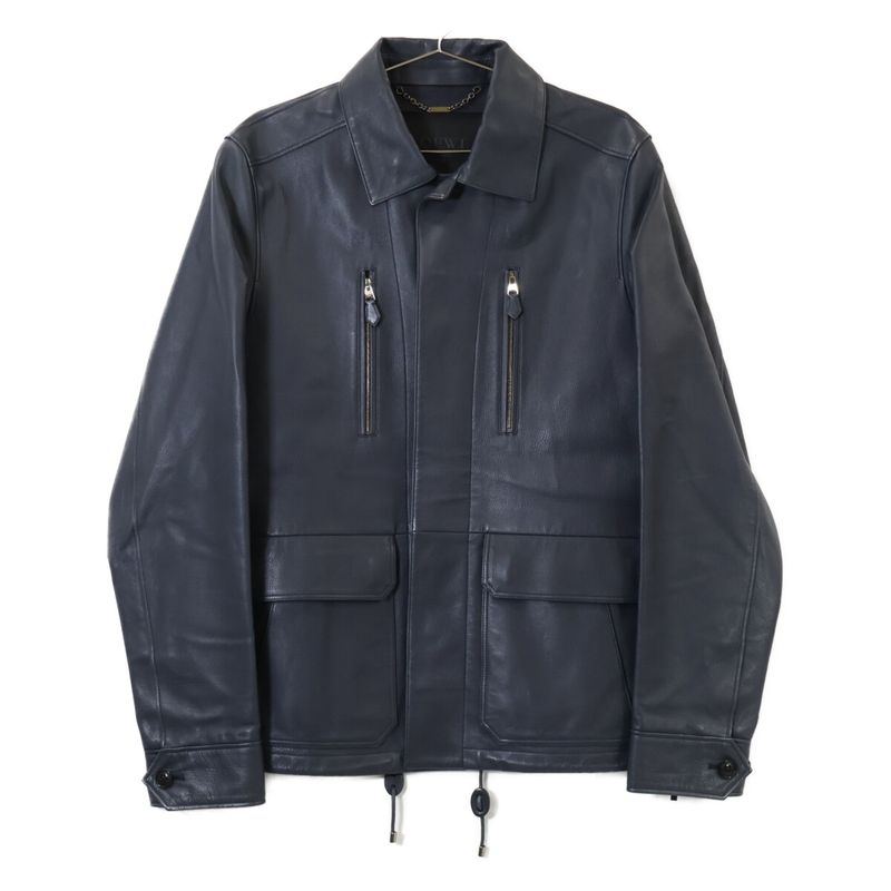 Loewe Calfskin Zip Jacket ) Navy
