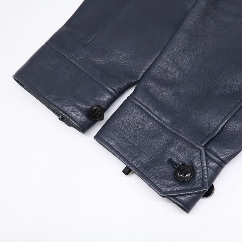 Loewe Calfskin Zip Jacket ) Navy