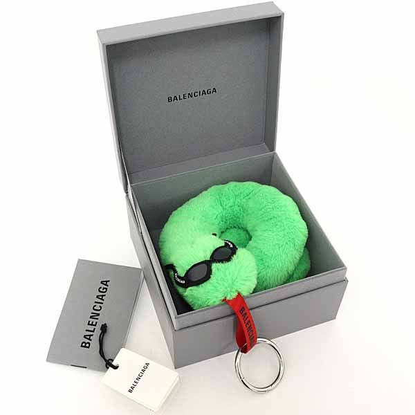 Balenciaga Snake Key Ring Key Holder Bag Charm Green