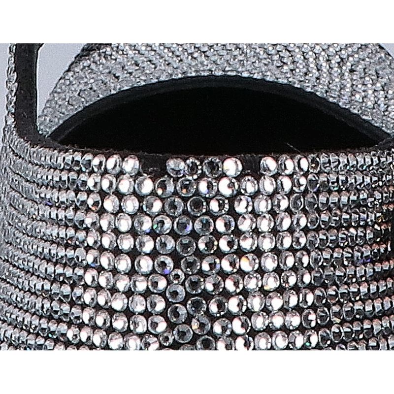 Chanel CC Logo Rhinestone Heel Sandals 37C ) Black