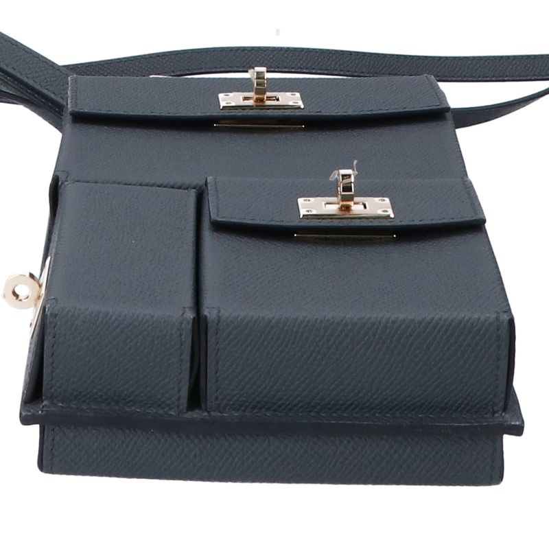 Hermes Like K-koku Grimisty Veau Epsom Kelly Multi Pocket to Go ) Grimisty