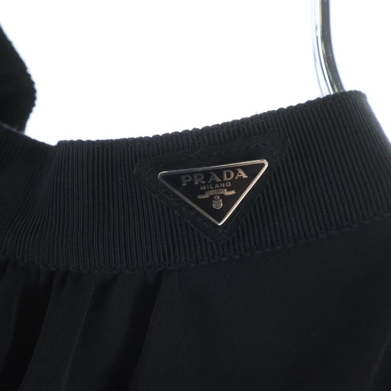 Prada Triangle Plate Sleeveless Dress Black