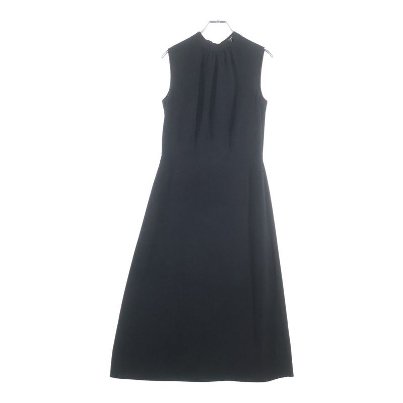 Prada Triangle Plate Sleeveless Dress Black