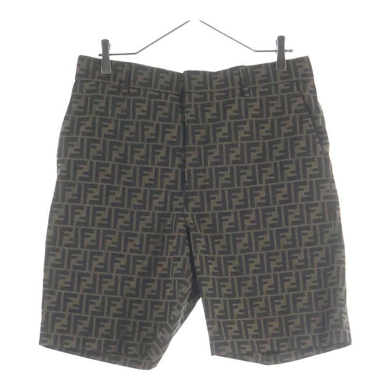 Fendi Zucca Short Shorts Brown Pants