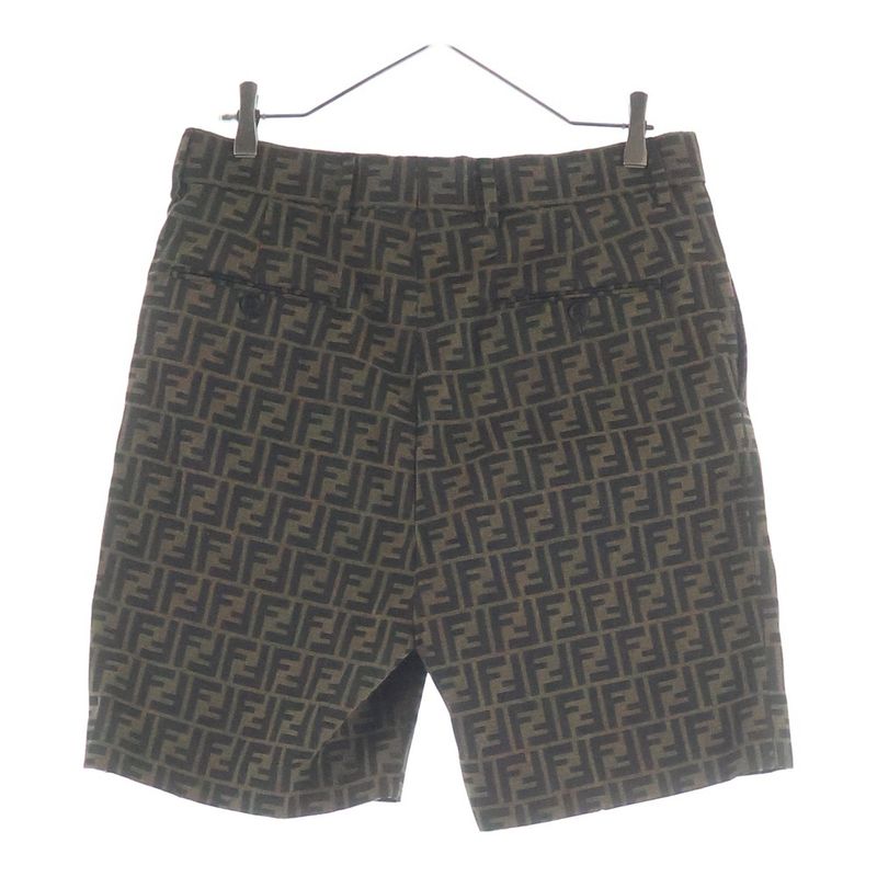 Fendi Zucca Short Shorts Brown Pants