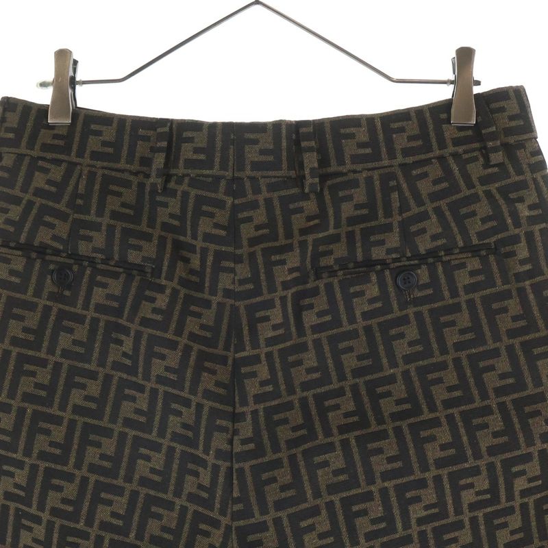 Fendi Zucca Short Shorts Brown Pants