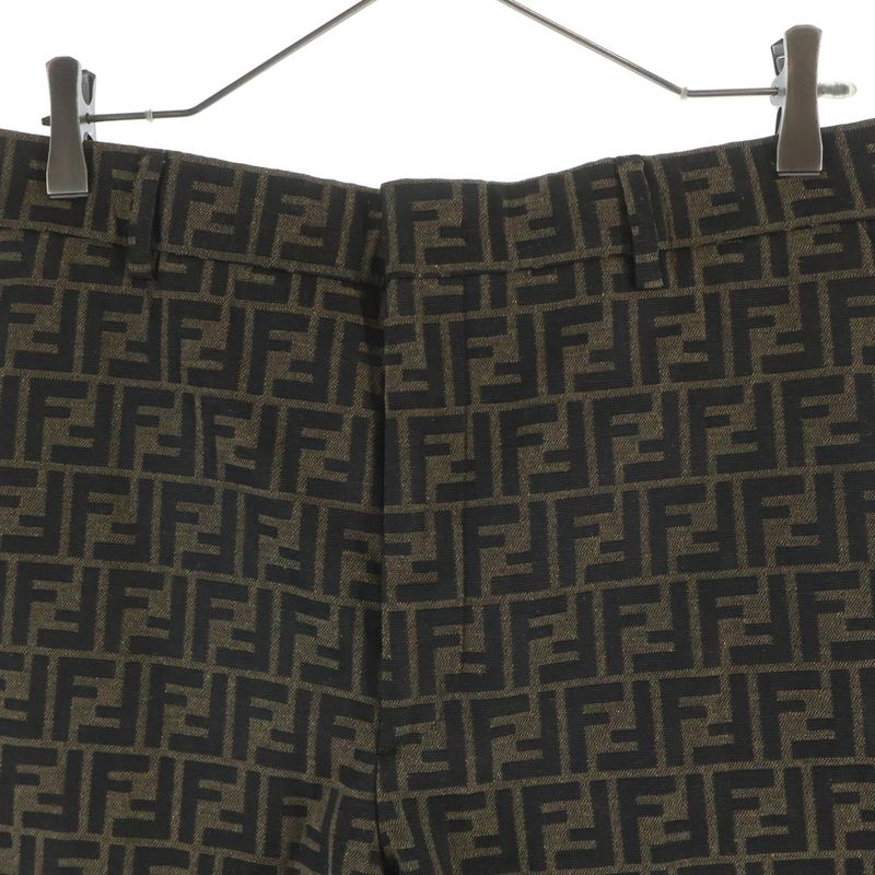 Fendi Zucca Short Shorts Brown Pants