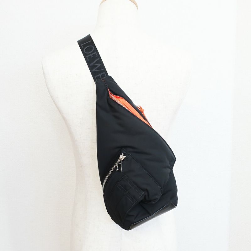 Loewe Anton Sling Puffer Shoulder Bag S Ring Black