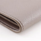 Celine Strap Wallet Leather Grey Bifold Greige