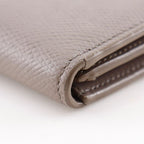 Celine Strap Wallet Leather Grey Bifold Greige