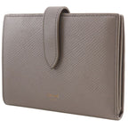 Celine Strap Wallet Leather Grey Bifold Greige