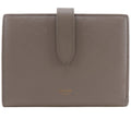 Celine Strap Wallet Leather Grey Bifold Greige