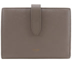 Celine Strap Wallet Leather Grey Bifold Greige