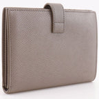 Celine Strap Wallet Leather Grey Bifold Greige