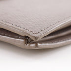 Celine Strap Wallet Leather Grey Bifold Greige