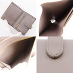 Celine Strap Wallet Leather Grey Bifold Greige
