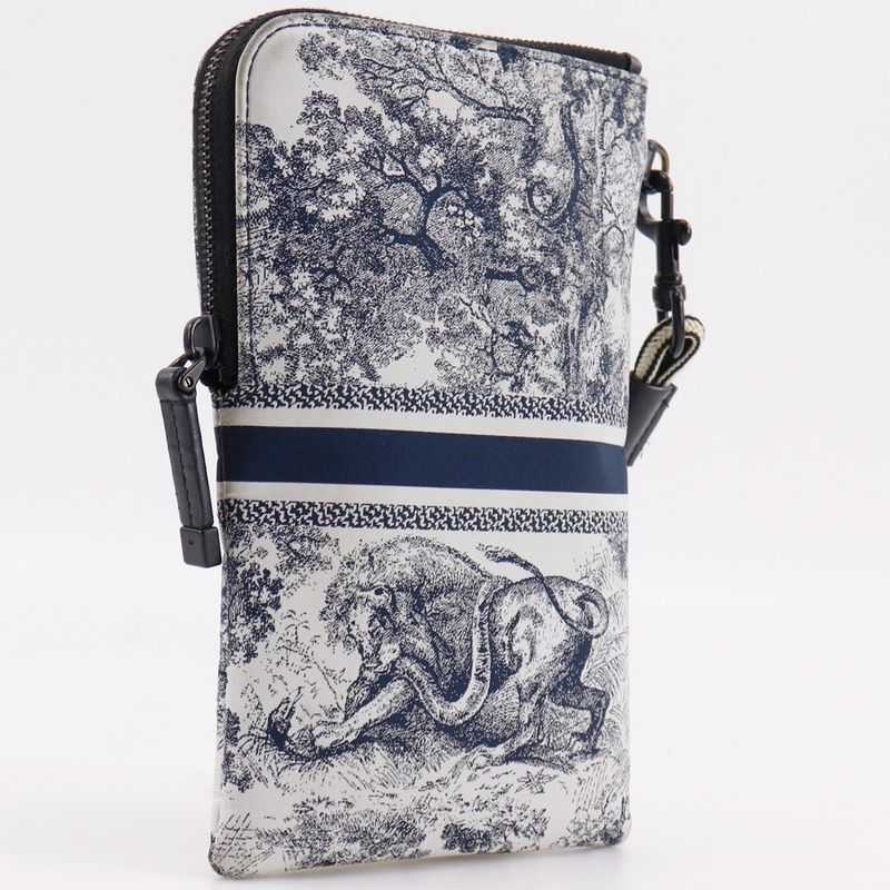 Dior Travel Multifunction Toile de Jouy Pouch Nylon Black White