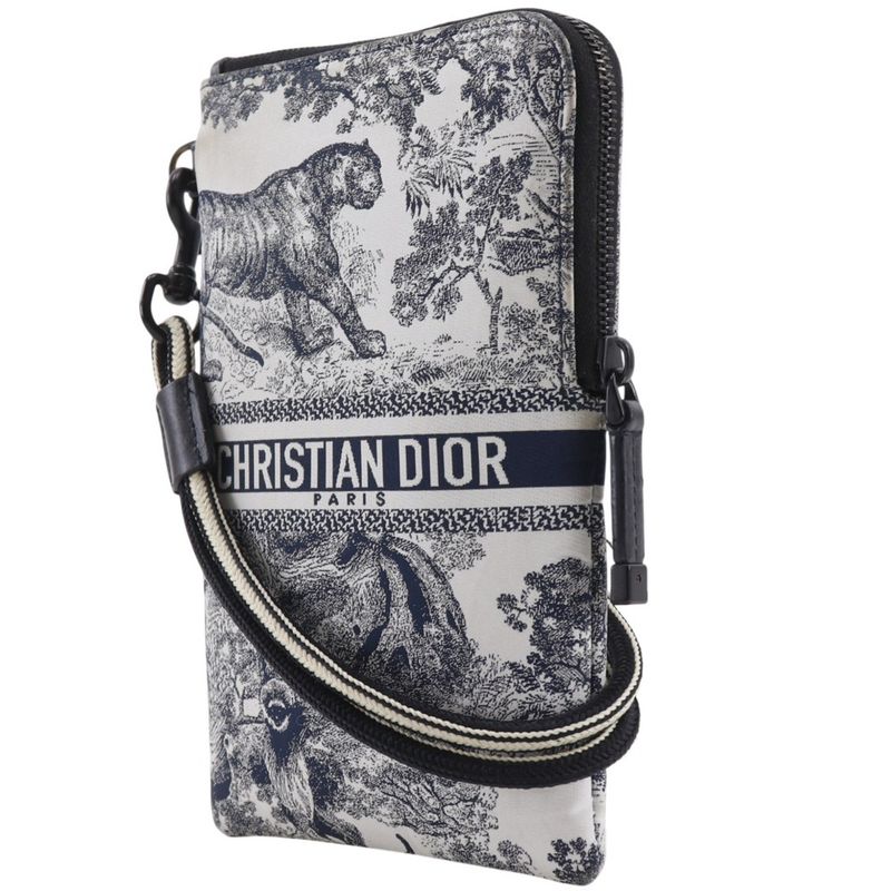 Dior Travel Multifunction Toile de Jouy Pouch Nylon Black White
