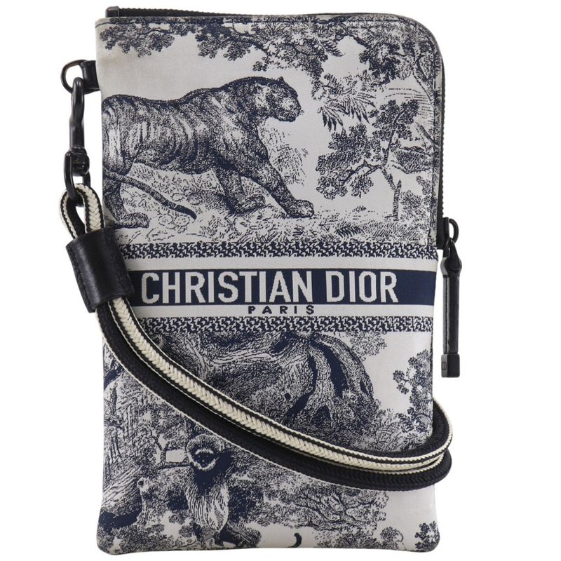 Dior Travel Multifunction Toile de Jouy Pouch Nylon Black White