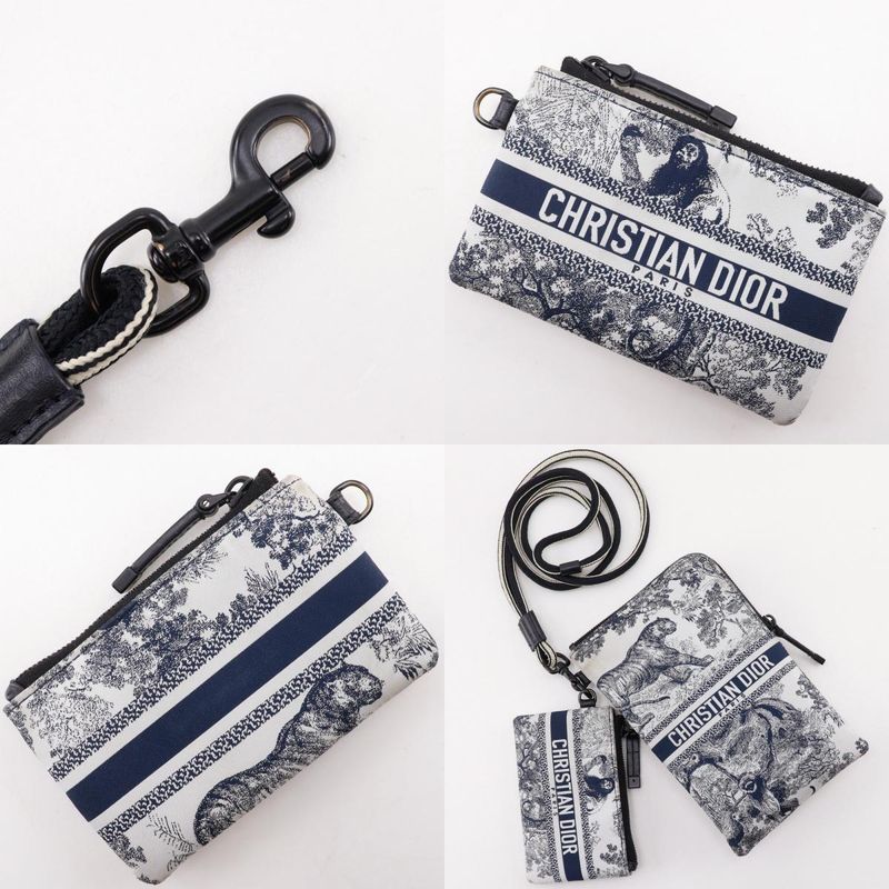 Dior Travel Multifunction Toile de Jouy Pouch Nylon Black White