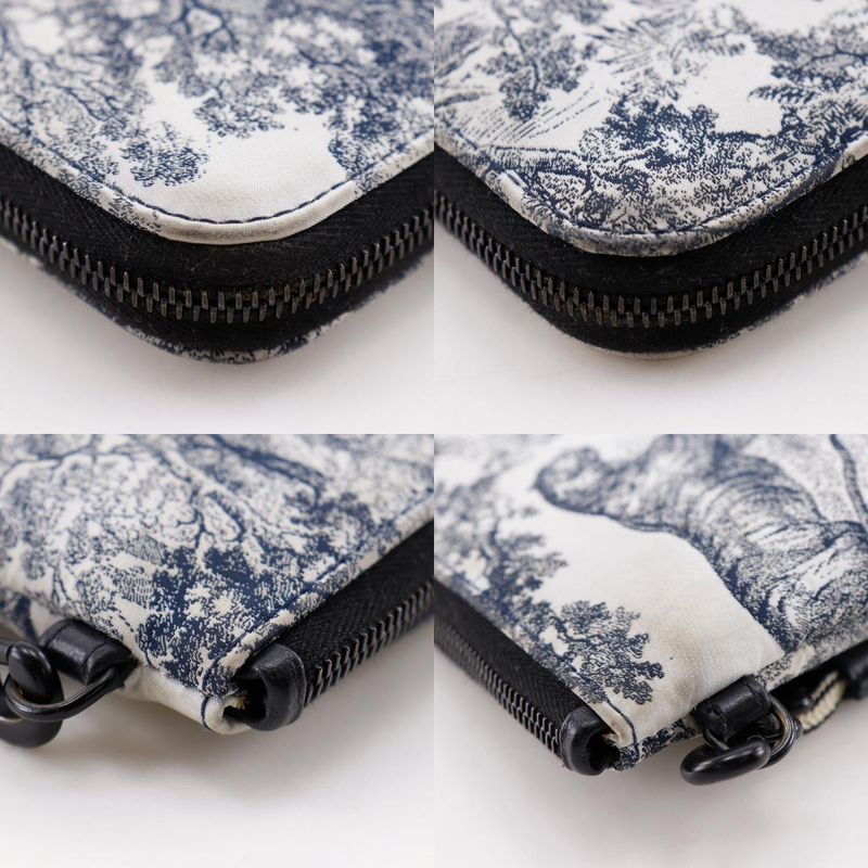 Dior Travel Multifunction Toile de Jouy Pouch Nylon Black White