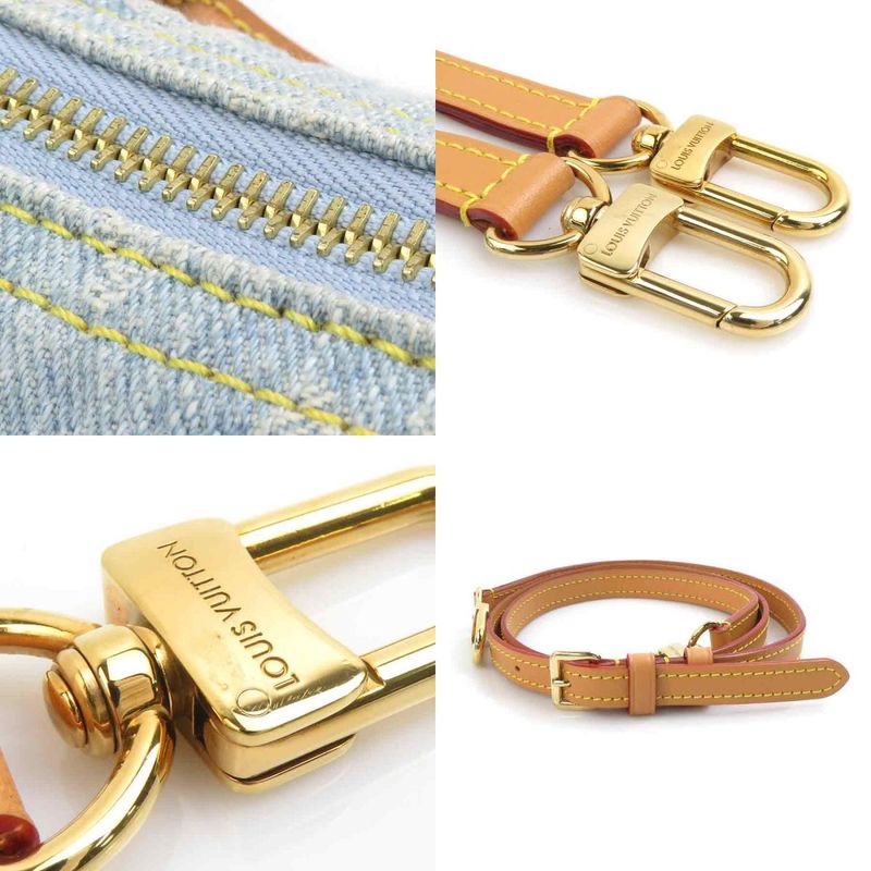 Louis Vuitton Shoulder Bag Monogram Denim Nano Speedy Sky Blue
