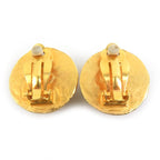 Chanel Earrings CC Logo Gold Off-white