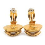 Chanel Earrings CC Logo Gold Off-white