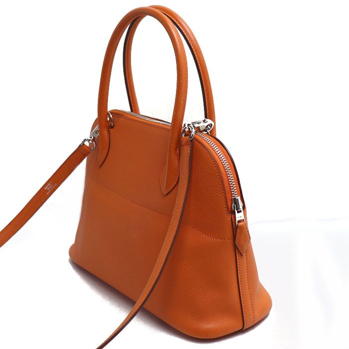 Hermes Bolide 27 Veau Epsom 2-Way Shoulder Bag Orange