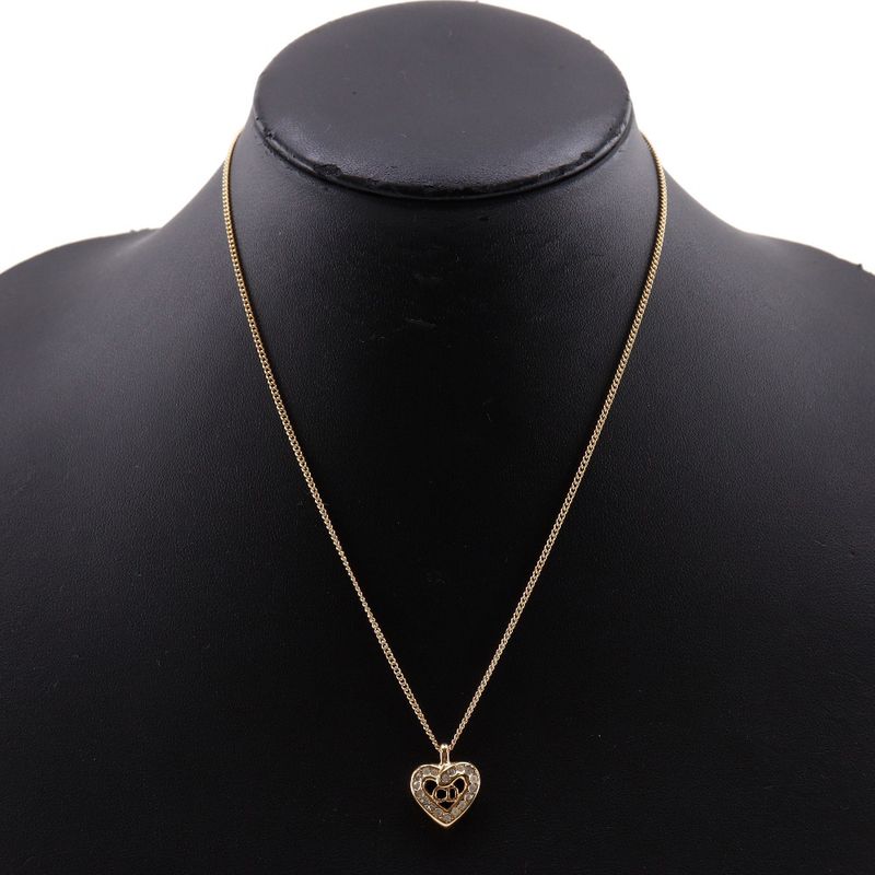 Dior CD Heart Earrings Set Gold Plated Necklace