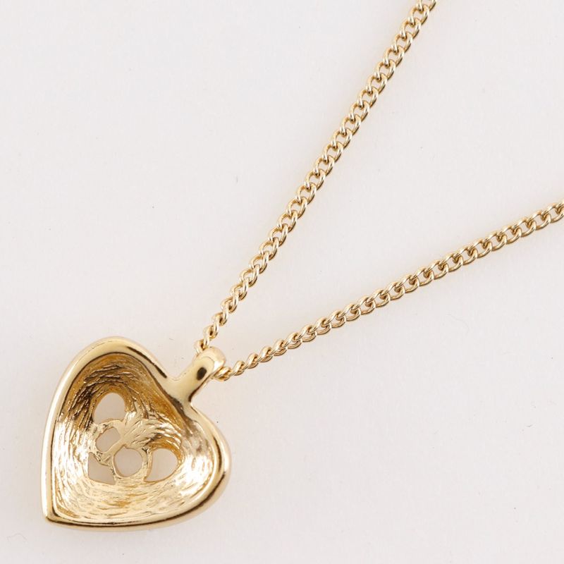 Dior CD Heart Earrings Set Gold Plated Necklace